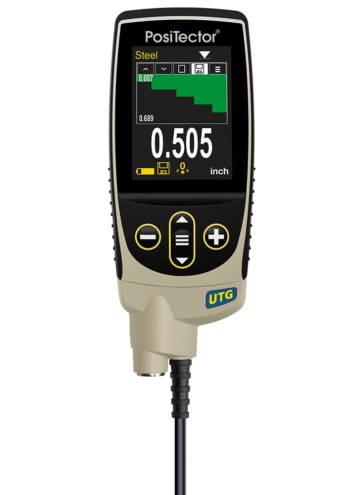 DeFelsko UTGC3-G PosiTector UTG C3 Advanced Ultrasonic Thickness Gage With PRBUTGC-C Corrosion Cabled Probe Type 5 MHz Dual Element, Range 0.040" To 5.000"