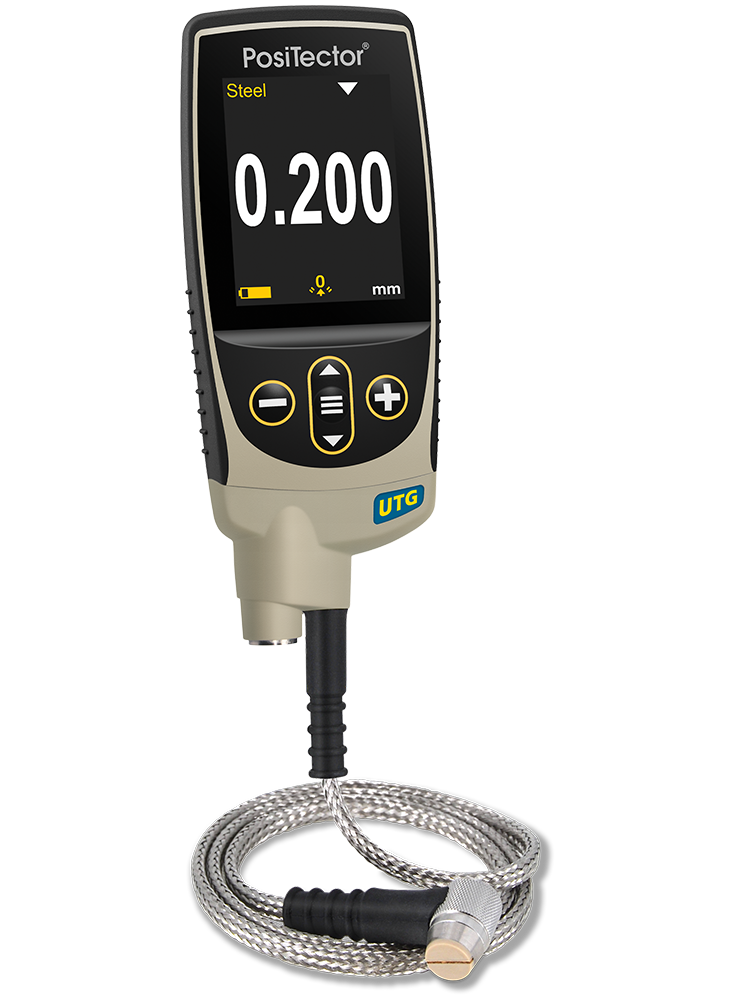 DeFelsko UTGCX1-G Positector UTG CX1 Standard Ultrasonic Thickness Gage With PRBUTGCX-C Xtreme Corrosion Cabled Probe Type 5 MHz Dual Element, Range: 0.040" - 5.000"