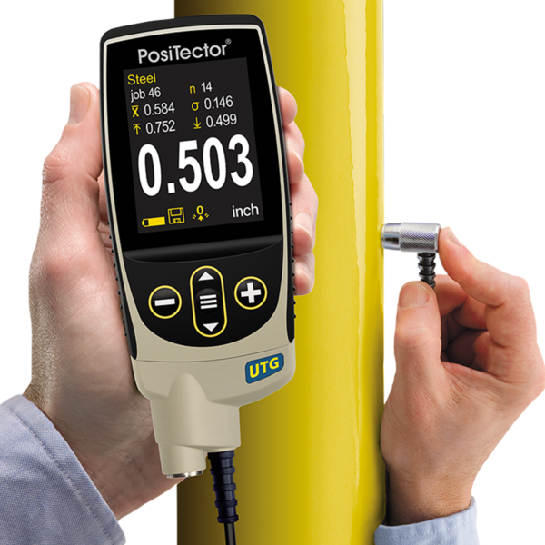 DeFelsko UTGM1-G Positector UTG M1 Standard Ultrasonic Thickness Gage With PRBUTGM-C Multiple Echo Cabled Probe, Type 5 MHz Contact, Range 0.100" to 5.000"