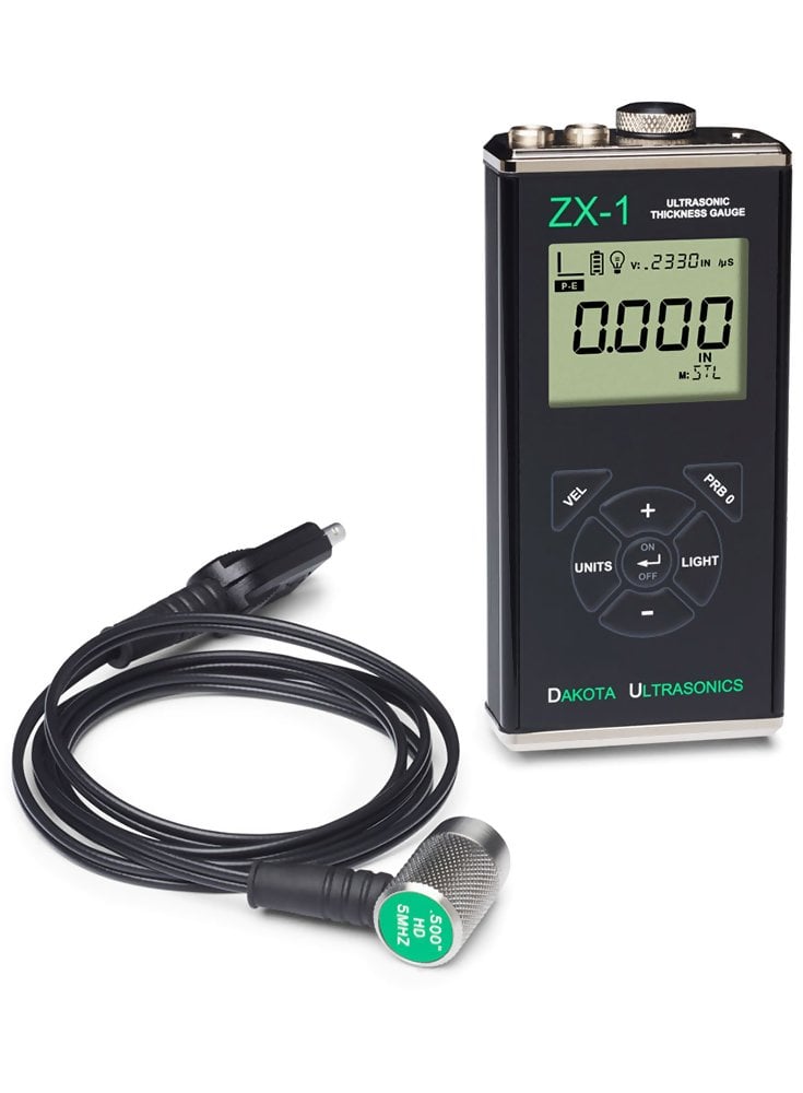 Dakota Ultrasonics ZX-1 Ultrasonic Wall Thickness Gauge Z-300-0001 / Z-300-0003 with T-102-2000 Probe