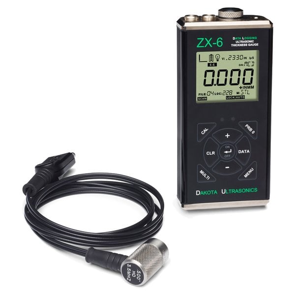 Dakota Ultrasonics ZX-6DL Through-Paint Ultrasonic Thickness Gauge Z-305-0001 / Z-305-0003 with T-102-2700 Probe