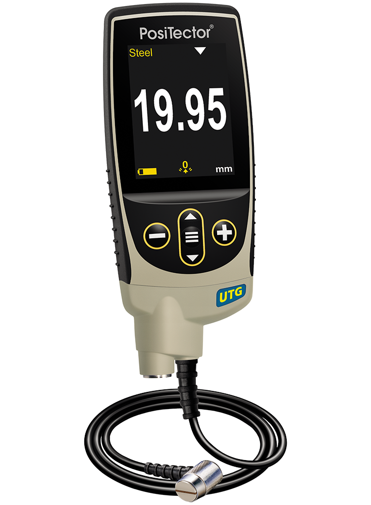DeFelsko UTGCLF1-G PosiTector UTG CLF1 Standard Ultrasonic Thickness Gage With PRBUTGCLF-C Low Frequency Cabled Probe Type 2.25 MHz  Dual Element, Range: 0.080" to 5.000" - 2.00 to 125.00mm