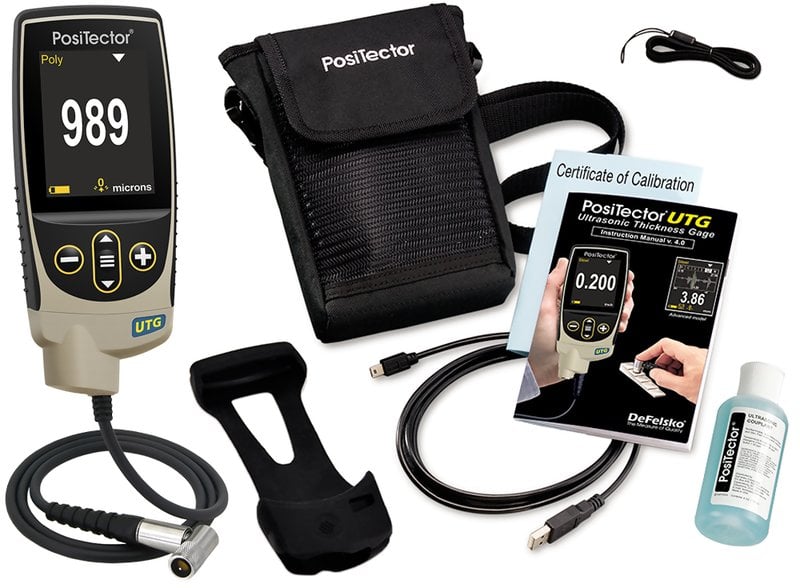DeFelsko UTGP3-G PosiTector UTG P3 Advanced Ultrasonic Thickness Gage With PRBUTGP-C Precision Cabled Probe Type 15 MHz Single Element Delay Line, Range: 0.008" to 0.475"