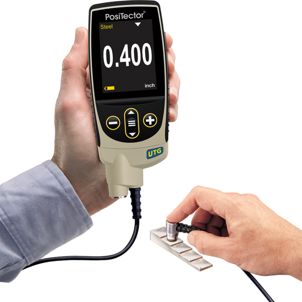 DeFelsko KITUT3M PosiTector Advanced  Ultrasonic Inspection Kit with Advanced Gauge Body, Corrosion Probe PRBUTGC, Multiple-Echo Probe PRBUTGM, Certified Step Block STDB1M Metric