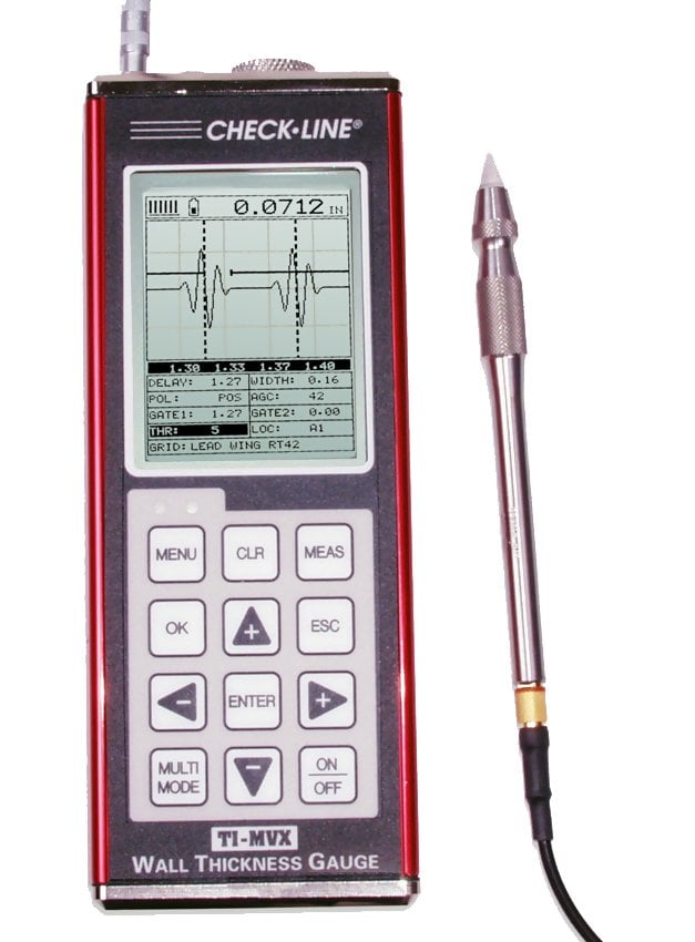 Checkline TI-PVX  Precision Ultrasonic A-scan Thickness Gauge with 10MHz Pencil Probe