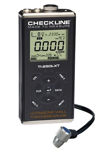 Checkline TI-25DLXT Thru-Paint Ultrasonic Wall Thickness Gauge with Datalogging and USB Output