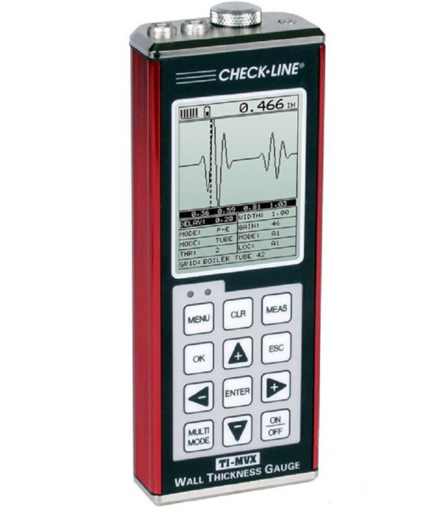 Checkline TI-MVX Ultrasonic Thickness Gauge with Enhanced Display with T-102-2700 Probe