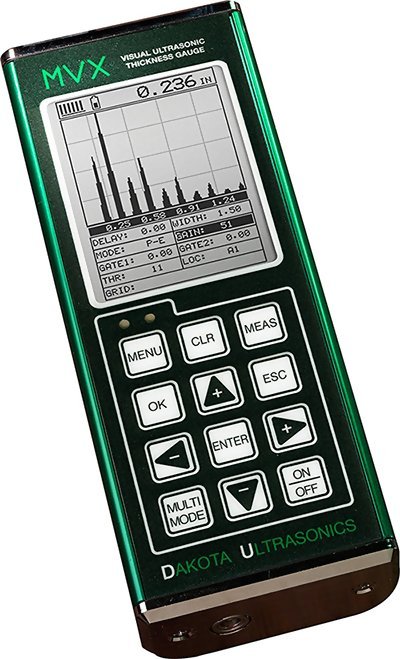 Dakota Ultrasonics MVX Ultrasonic Thickness Gauge with Enhanced Display Dakota Ultrasonics MVX Ultrasonic Thickness Gauge with Enhanced Display