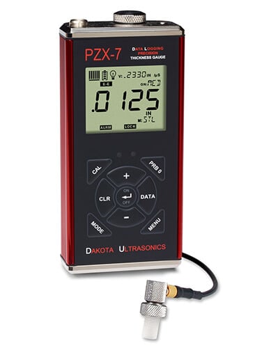 Dakota Ultrasonics PZX-7 Precision Ultrasonic Wall Thickness Gauge Z-307-0001 with T-402-5507 Probe