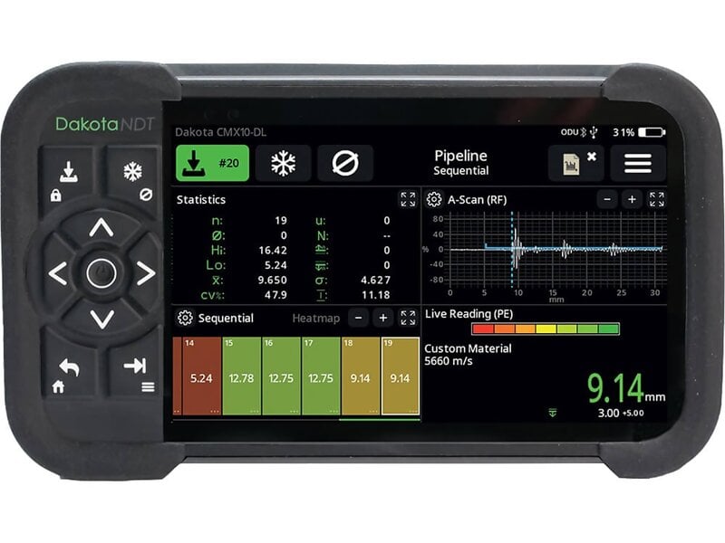 Dakota CMX10-DL Dakota CMX10-DL Full Wave Capture Ultrasonic Thickness Gauge (Probes Sold Separately)