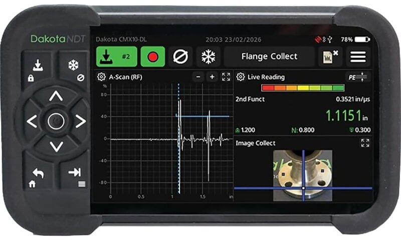 Dakota CMX10-DL Dakota CMX10-DL Full Wave Capture Ultrasonic Thickness Gauge (Probes Sold Separately)
